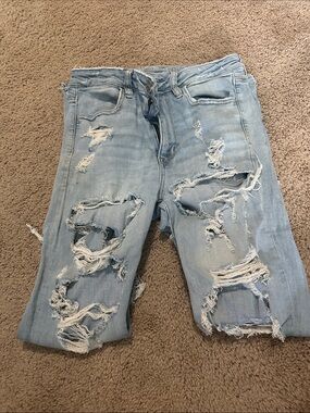 Light Blue Distressed Men's Denim Shorts
